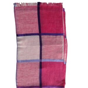 New - Linen Pink, Purple, White Linen Stroll-Scarf